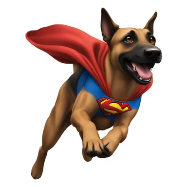  superman dog malinois flying sticker