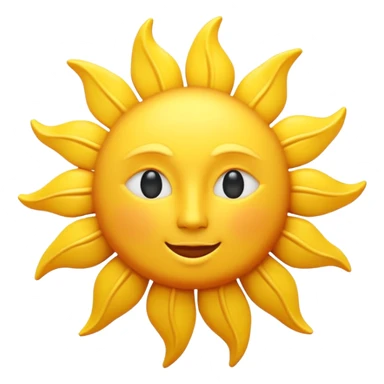 Isomorphic 3D Icon of Sun, Animated, Matte,  white background. High Resolution. sticker