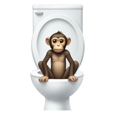 A monkey sitting on the toilet  sticker