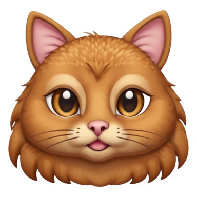 A shy but handsome turkey cat with one large eyebrow connected in the middle. He is batting his long eyelashes and blushing sticker