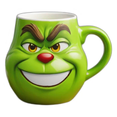 Grinch face shaped mug sticker