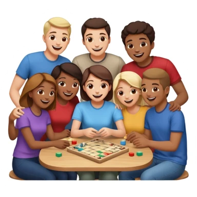 group of friends playing a game sticker