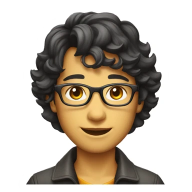 mayun,Smiling Glasses Suit Short Hair Round Face sticker