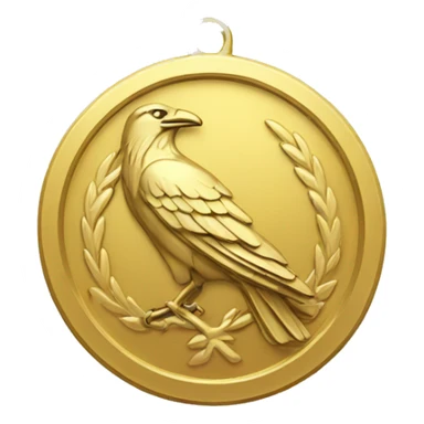 gold raven medal sticker