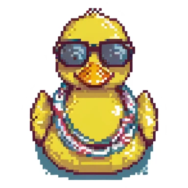 Rubber duck wearing sun glasses sticker