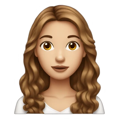 French girl brown hair sticker