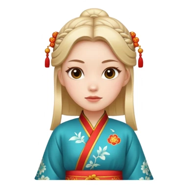 White girl looking Chinese  sticker