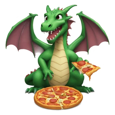 Dragon eating a pizza sticker