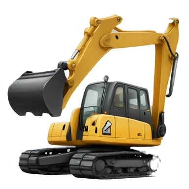 Excavator with smile sticker