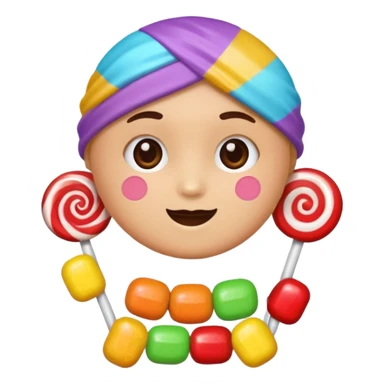 candy with a face and accessories sticker