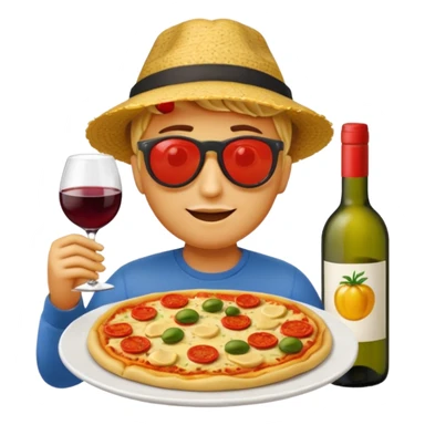Italy theme, food and culture, colorful, emoji style sticker