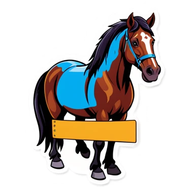 Horse with sign Gomez Family  sticker