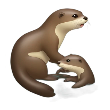 Loutre qui fait un câlin à une loutre sticker