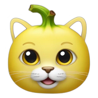 banana with cat face sticker