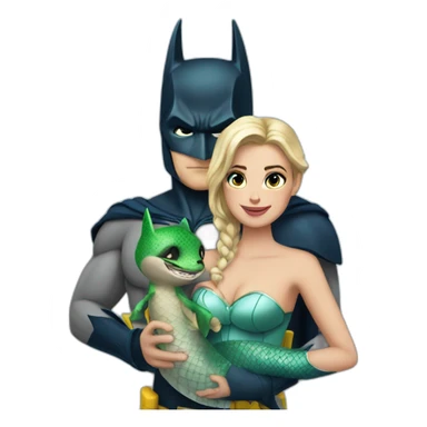 batman with a marmaid with 💍 sticker