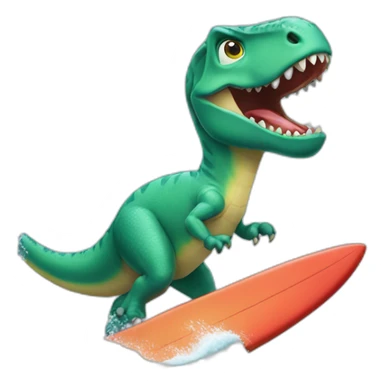 Dinosaure qui fait du surf sticker