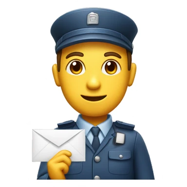 Postman with letter sticker