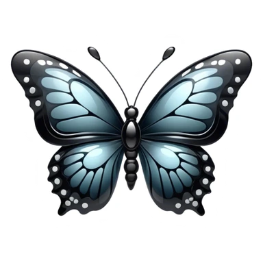 Glossy shiny Obsidian glass butterfly sticker