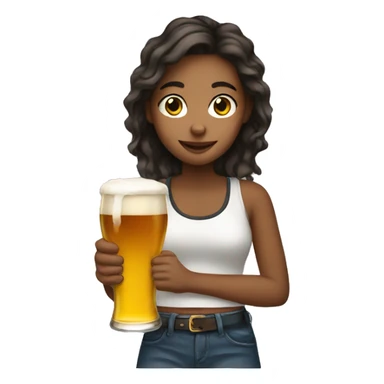 girl with beer sticker