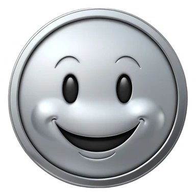 Silver coin smiley face sticker