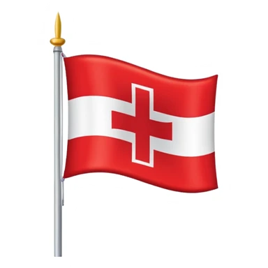 una bandera de fondo blanco, con una cruz que toca las 4 esquinas de la bandera sticker