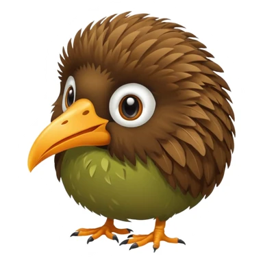 cute kiwi bird ai agent ( color fillable)  sticker