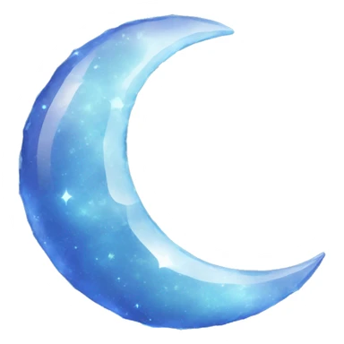 blue crystal crescent moon sticker