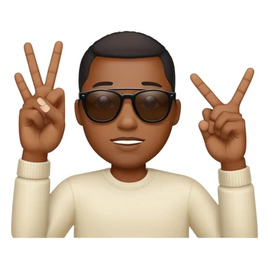 Black person with sunglasses sticking up the middle finger  sticker