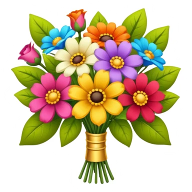Beautiful bouquet of flowers with gold  sticker