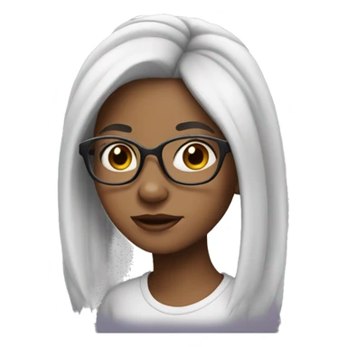 girl with piercing, white hair and glasses sticker