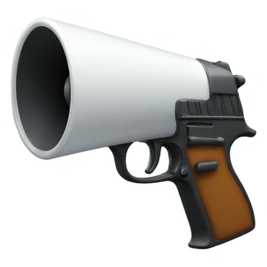 gun-shaped megaphone sticker