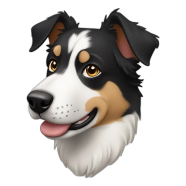 Black and white dog looking like an australien shepard side profile sticker