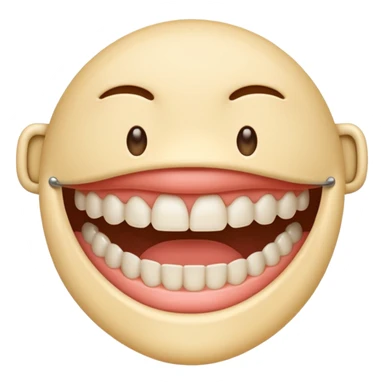 Una boca con frenillos sticker