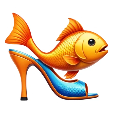 fish on the high heels sticker