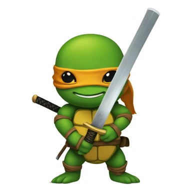 Ninja turtle with katana like kill bill sticker