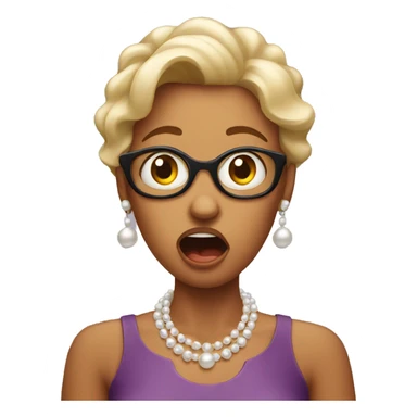 shocked woman with clutched pearls sticker