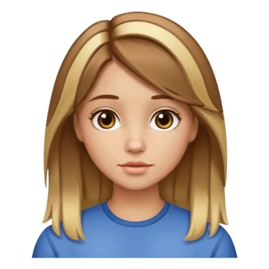 Brown haired girl with blonde chunky highlights sticker