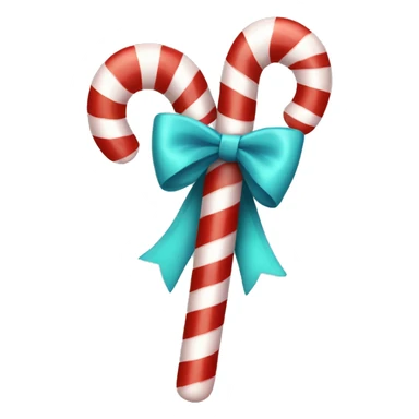 Candy cane tied with a bow sticker