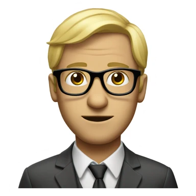 Weird blonde man with long nose and glasses sticker