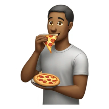 man eating pizza sticker