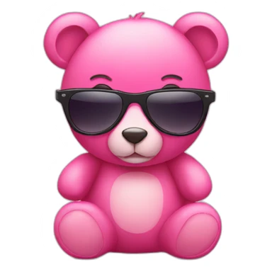pink teddy bear with sunglasses sticker