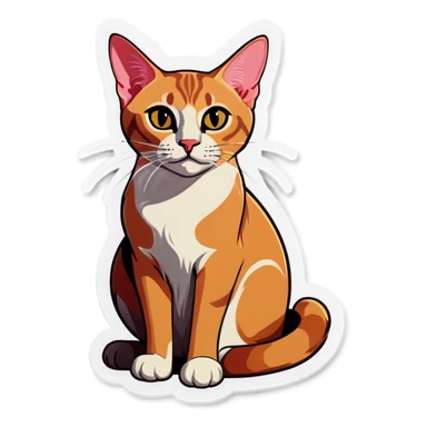 Oriental cat sticker