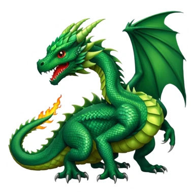 I need a character for an educational geography course in the style of a dragon that roars with fire green  sticker