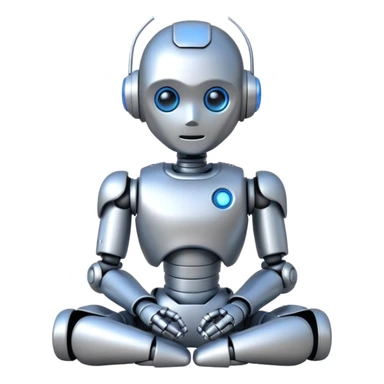 cute robot doing a thinking pose sticker