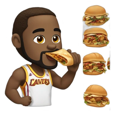 lebron james eating shawarma sticker