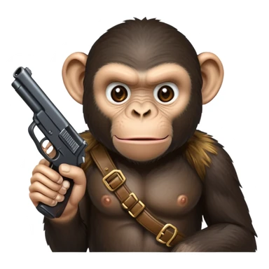 Chimpancé con arma sticker