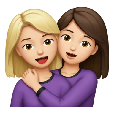 blond girl biting brunette girls neck sticker