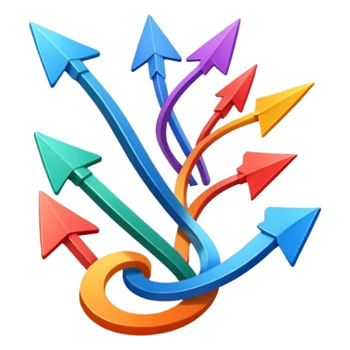 mach mir etwas das darstellt das man sein ganzes leben umkrempelt mit pfeilen sticker