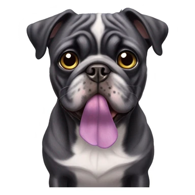 black pug with lilac merle bully dogs sticker