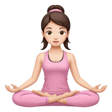 Brunette yoga girl light pink clothes n sticker